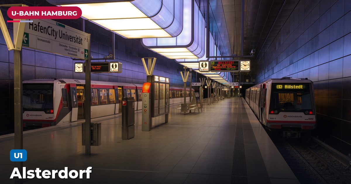 U-Bahn-Station Alsterdorf in Hamburg — Linie U1