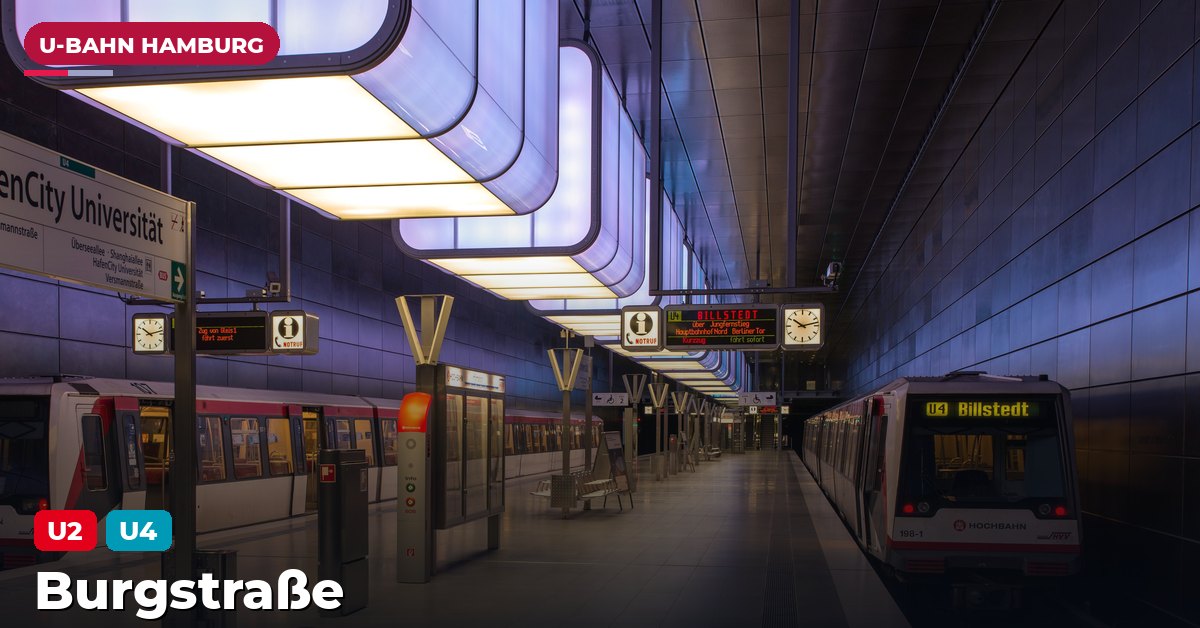 U-Bahn-Station Burgstraße in Hamburg — Linie U2