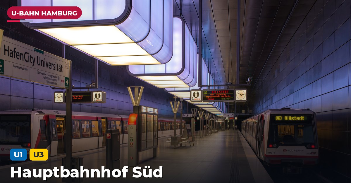 U-Bahn-Station Hauptbahnhof Süd in Hamburg — Linie U1