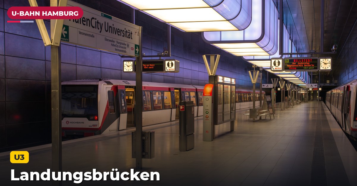 U-Bahn-Station Landungsbrücken in Hamburg — Linie U3