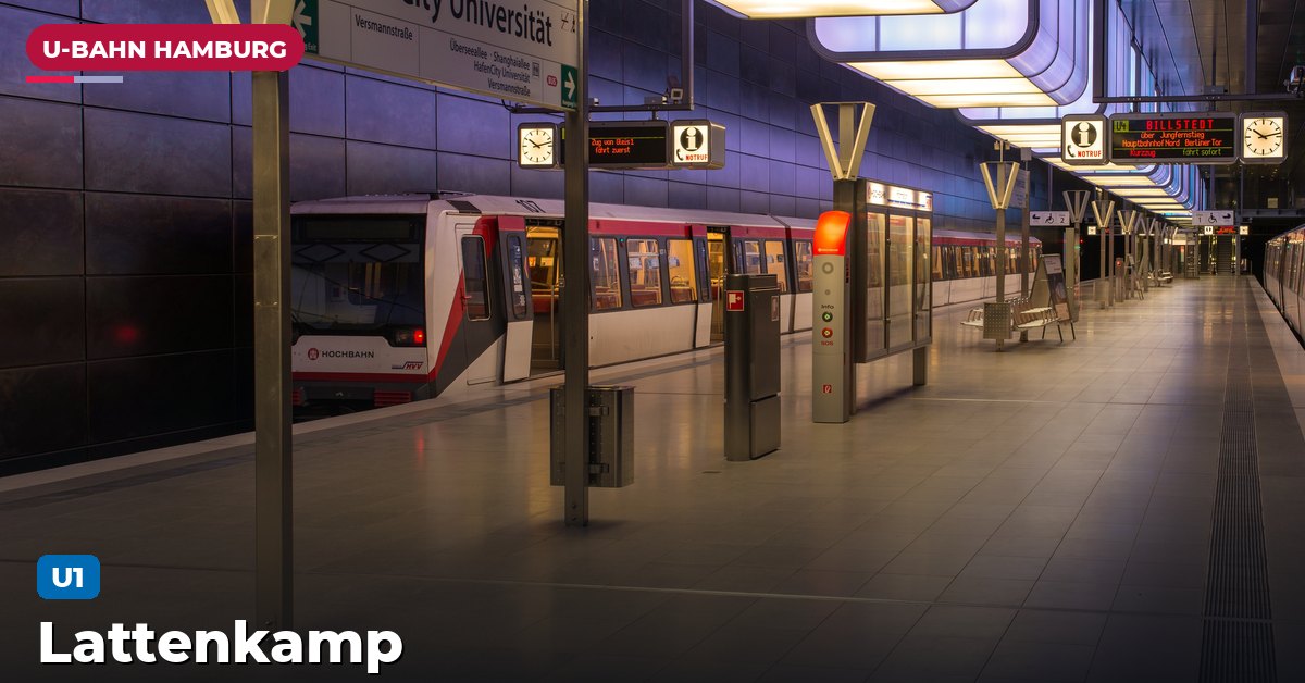 U-Bahn-Station Lattenkamp in Hamburg — Linie U1