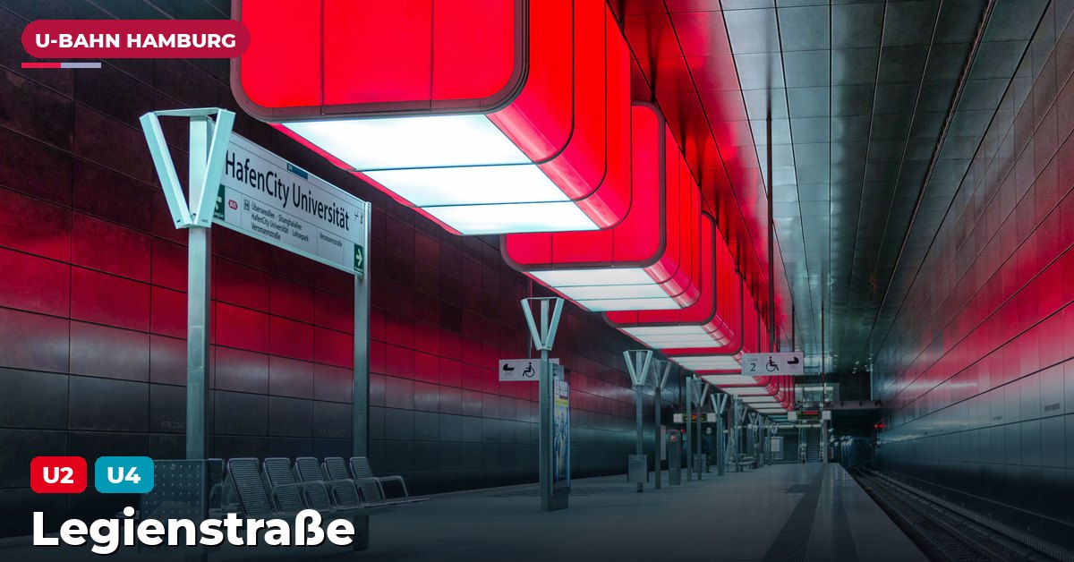 U-Bahn-Station Legienstraße in Hamburg — Linie U2