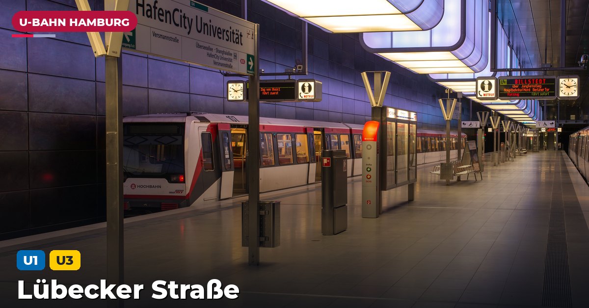U-Bahn-Station Lübecker Straße in Hamburg — Linie U1