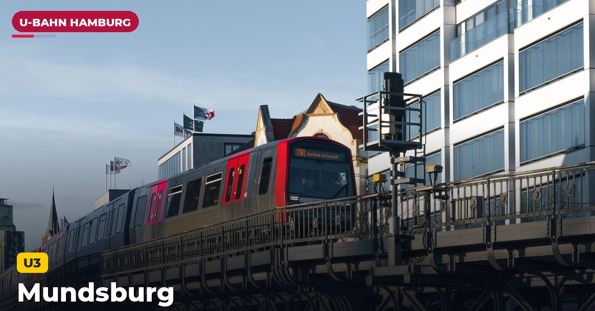 U-Bahn-Station Mundsburg in Hamburg — Linie U3