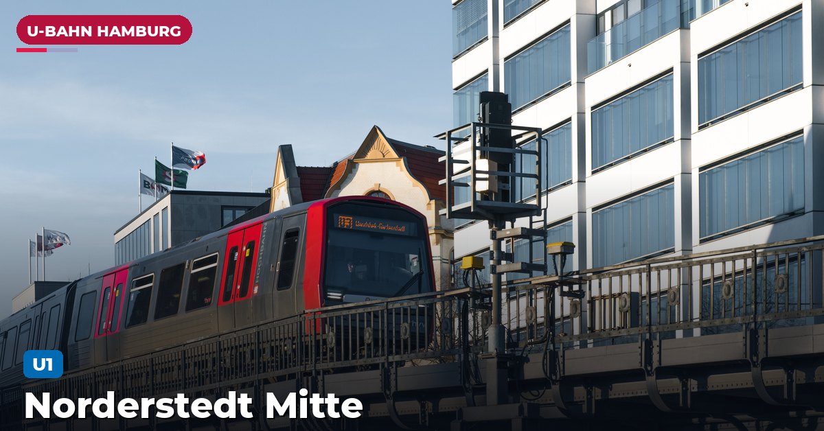 U-Bahn-Station Norderstedt Mitte in Hamburg — Linie U1