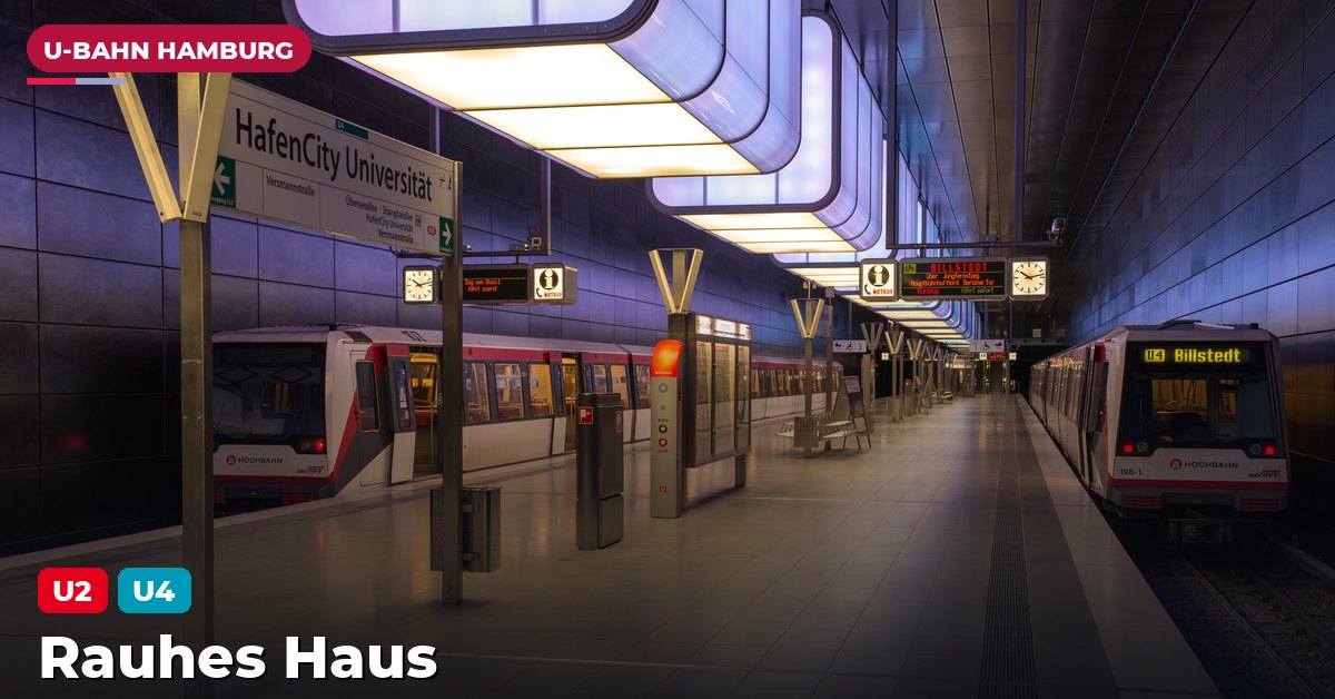 U-Bahn-Station Rauhes Haus in Hamburg — Linie U2