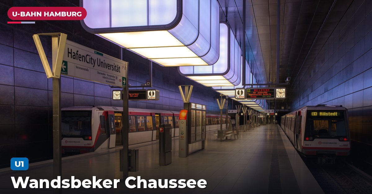 U-Bahn-Station Wandsbeker Chaussee in Hamburg — Linie U1